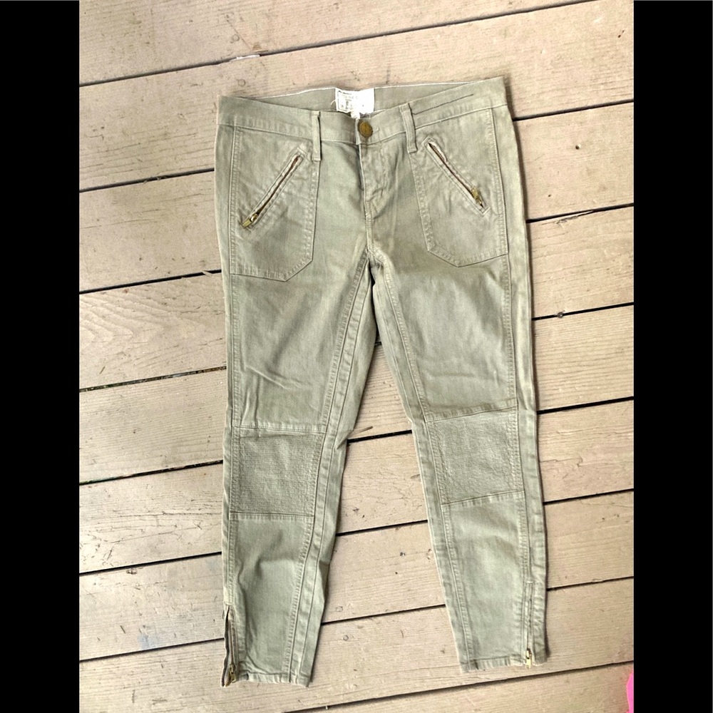 Current/Elliot Moto Stiletto Pants in Dusty Olive 29-0
